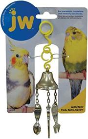img 3 attached to 🐦 Small Bird Toy by JW Pet Company - Activitoy Fork, Knife, and Spoon" (Color Variation)