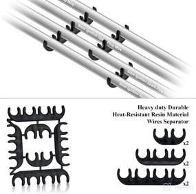 img 1 attached to 🔥 Защита свечного колпачка Rolling Gears: термоизоляционная гофрированная втулка с защитой от нагрева до 1800 градусов, крепление при помощи закрепляющих зип-петель, а также разделитель проводов (синий).
