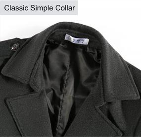 img 2 attached to Stay Warm And Stylish With BOJIN'S Classic Mens Trench Coat Wool Blend Top Pea Coat