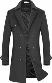 img 4 attached to Stay Warm And Stylish With BOJIN'S Classic Mens Trench Coat Wool Blend Top Pea Coat