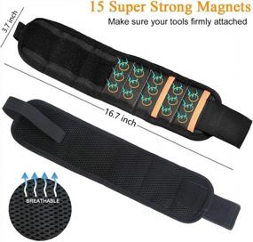 img 1 attached to 15-Magnet Magnetic Wristband Tool Belt For Holding Screws, Nails, And Drill Bits - Perfect Gift For DIY Handymen And Men
