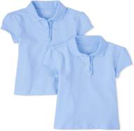 👚 children's place uniform sleeve white ruffle girls' tops, tees & blouses: stylish and practical school uniform clothing logo