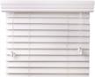 custom cut faux wood blinds - 2” premium snow white smooth finish - available in sizes from 24" width to 78" length (24" w x 62" l) by spotblinds™ logo