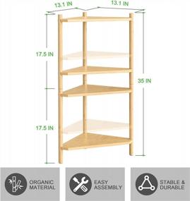 img 2 attached to 100% Real Bamboo 4 Tier Stackable Corner Shelf | Counter Organizer Rack Stand For Kitchen & Bathroom Countertop Storage