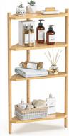 100% real bamboo 4 tier stackable corner shelf | counter organizer rack stand for kitchen & bathroom countertop storage logo
