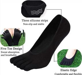 img 2 attached to Women'S No Show Toe Socks: Five Finger Invisible Liner Boat Running Cotton Crew Ankle Sock
