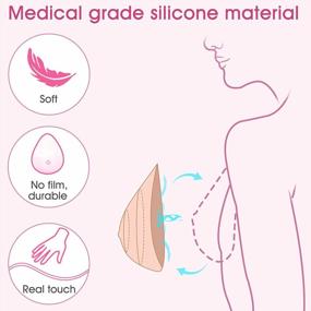 img 1 attached to Teardrop Silicone Breast Forms - Classic One Piece Design For Durable And Comfortable Sleep, Mastectomy Prosthesis Bra Pad Enhancers By Vollence