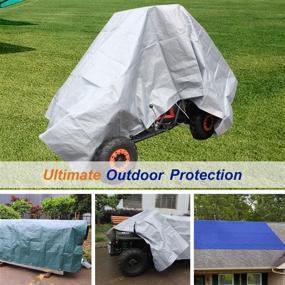 img 1 attached to 🌿 10 Mil Thick Heavy Duty Tarp | Waterproof UV Blocking Poly Tarps | Multipurpose Protective Cover with Bungee Cords and Balls | Outdoor Weather Protection for Roof, Camping, or Goods | Green/Black | 6’ x 8‘