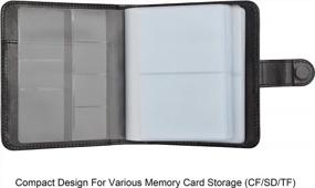 img 1 attached to 64 Держатель для визитных карточек Органайзер для книг - Wisdompro Premium PU Кожаный бумажник с именем Credit ID Case с магнитной крышкой и 14 маленькими ячейками для карт памяти
