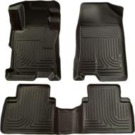 husky liners weatherbeater series front and 2nd seat floor liners in black, 98411, designed for 2006-2011 honda civic 4d (3 pieces) logo