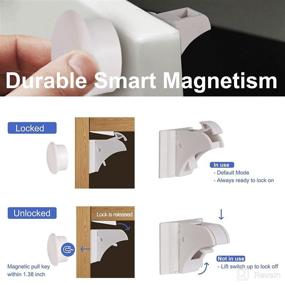 img 1 attached to 🔒 Secure 20 Pack Baby Proofing Magnetic Cabinet Locks – Child Proof Safety Latches for Cupboard Drawer Kitchen Door, Easy & Invisible Installation Without Screws – Ideal for Toddlers & Kids