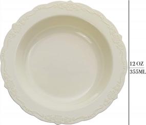 img 2 attached to Premium Victorian Design Disposable Bowls - 60 Pack For Weddings & Parties