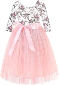 img 4 attached to 👗 Flofallzique Vintage Floral Sleeve Easter Girls' Dresses