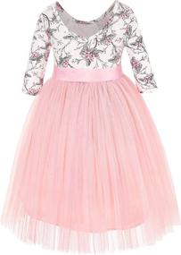 img 3 attached to 👗 Flofallzique Vintage Floral Sleeve Easter Girls' Dresses