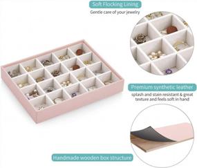img 3 attached to Keep Your Jewelry Tidy With Vlando'S Stackable Organizer Trays - 20 Grids In Pink
