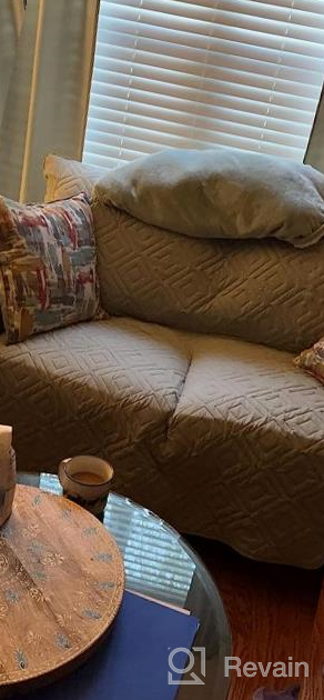 img 1 attached to Protect Your Furniture & Transform Your Space With A Reversible Loveseat Cover - Anti-Slip, Water Resistant And Fits Up To 54 Inches! review by Chelsea Hicks