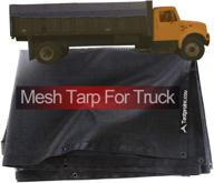 🚚 tentproinc truck mesh tarp 8' x 12' - heavy duty black cover with reinforced double needle stitching, webbing for tear and rip prevention – rust-free thicker brass grommets - 3 year limited warranty логотип