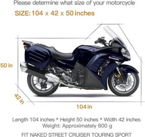 img 3 attached to 🏍️ Waterproof 210T Oxford Motorcycle Cover - All Weather Outdoor Protection for XXL Motorcycles (104 inches) - Honda, Yamaha, Suzuki, Harley and More