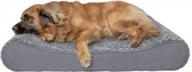 🐶 furhaven xxl orthopedic dog bed - plush faux fur & suede lounger - gray, jumbo plus (xx-large) - removable/washable cover логотип