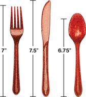 🍴 premium red glitter 24-piece glitz plastic cutlery set logo