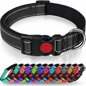 img 4 attached to 🐾 Enhanced Safety and Visibility: Taglory Reflective Dog Collar with Safety Locking Buckle, Ideal for Large Dogs, Adjustable Nylon Collar in Black