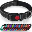 🐾 enhanced safety and visibility: taglory reflective dog collar with safety locking buckle, ideal for large dogs, adjustable nylon collar in black logo