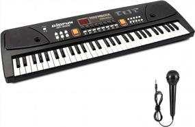 img 4 attached to Многофункциональное электрическое пианино с 61 клавишей для детей - развивающие музыкальные инструменты, игрушки для мальчиков и девочек - идеально подходит для раннего обучения и развития