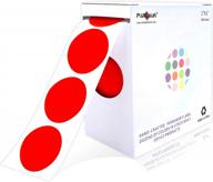 1000 red round color coding circle labels on dispenser roll - 1 inch office dot stickers for easy organization - parlaim 1 logo