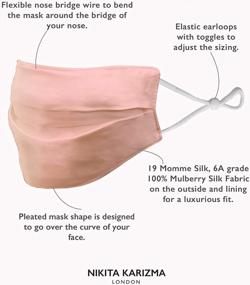 img 1 attached to Дизайнерская розовая шелковая маска для лица для женщин - Роскошная шелковая маска 19 Momme Mulberry для модной и удобной защиты