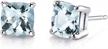 chic and classic: 14k white gold aquamarine stud earrings with 1.50 carat total weight. logo