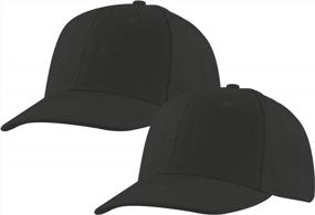 img 1 attached to 2 Pack Adjustable Baseball Cap Classic Acrylic Hats Outdoors Plain Colors