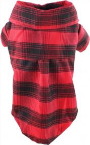 img 3 attached to HOODDEAL Dog Shirts Red Plaid Polo T-Shirt Cute Breathable Cotton Pet Clothes Soft Casual Thanksgiving Christmas Halloween Costumes For Small Medium Large Puppy (S)