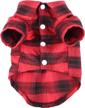 hooddeal dog shirts red plaid polo t-shirt cute breathable cotton pet clothes soft casual thanksgiving christmas halloween costumes for small medium large puppy (s) logo