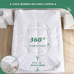 img 1 attached to Sleep In Comfort: GRT Bamboo Mattress Topper Queen Size With Extra Thick Quilted Fitted Cover And 3D Snow Down Alternative Filling
