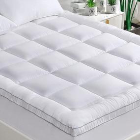 img 4 attached to Sleep In Comfort: GRT Bamboo Mattress Topper Queen Size With Extra Thick Quilted Fitted Cover And 3D Snow Down Alternative Filling
