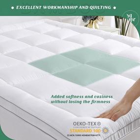 img 2 attached to Sleep In Comfort: GRT Bamboo Mattress Topper Queen Size With Extra Thick Quilted Fitted Cover And 3D Snow Down Alternative Filling