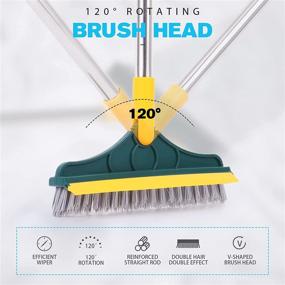 img 2 attached to 🧹 2022 Upgrade 2-in-1 Floor Scrub Brush with Long Handle - Premium Rotating Brush for Bathroom and Kitchen Cleaning (Floor Scrubber)