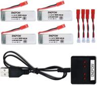 power your quadcopter with 4 3.7v 500mah lipo batteries and x4 charger set - compatible with udi u818a rc drone series logo