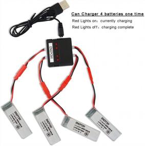 img 3 attached to Power Your Quadcopter With 4 3.7V 500MAh Lipo Batteries And X4 Charger Set - Compatible With UDI U818A RC Drone Series