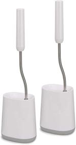 img 4 attached to Joseph Joseph Toilet Brush Set - White/Grey (2 Pack): Efficient Cleaning Solution