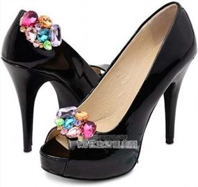 img 2 attached to Set Of 2 Multicolored Crystal Shoe Clips With Rhinestones - Removable And Decorative Shoe Buckles For Women