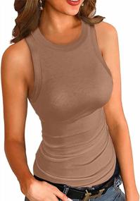 img 4 attached to Women'S Ribbed Tank Tops - Slim Knit Sleeveless Racerback Casual Vests By Samefar