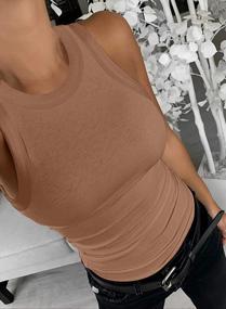 img 2 attached to Women'S Ribbed Tank Tops - Slim Knit Sleeveless Racerback Casual Vests By Samefar