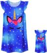 girls & dolls matching summer flutter sleeve unicorn/mermaid pajamas nightgowns logo