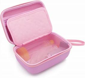 img 4 attached to Pink Travel Case Bag For Asthma Inhaler, Masks And Spacer - Secure And Convenient Storage Solution