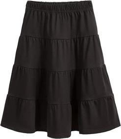 img 4 attached to CARPE DIEM STF Cotton Length Ruched Girls' Clothing at Skirts & Skorts