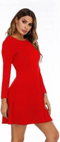img 1 attached to Brosloth Women'S A-Line Skater Dress With Long Sleeves, Ruffle Swing Hemline And Crewneck, Perfect For Casual And Formal Occasions Like Parties And Weddings