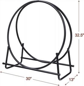 img 2 attached to PHI VILLA 30 Inch Log Hoop Firewood Rack Curved Fireplace Wood Storage Holder Wood Stove Accessories,Indoor/Outdoor Heavy Duty Iron Black