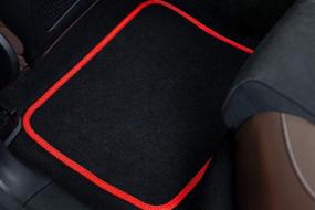 img 1 attached to 🚗 COLINOO 4-Piece Deluxe Waterproof Universal Fit Car Floor Mats with Rubber Lining - Red, Suitable for All Vehicles for Enhanced Protection