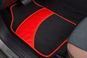 img 2 attached to 🚗 COLINOO 4-Piece Deluxe Waterproof Universal Fit Car Floor Mats with Rubber Lining - Red, Suitable for All Vehicles for Enhanced Protection